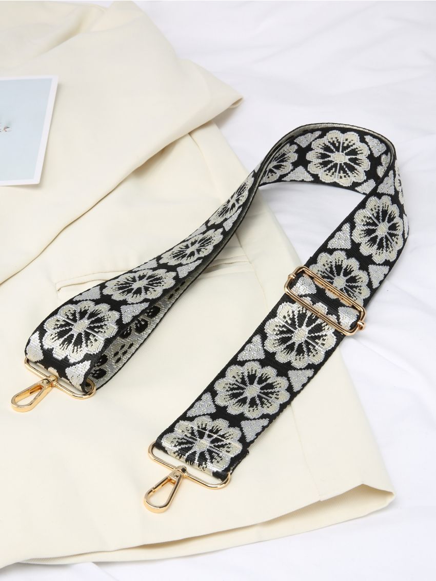 Geometric Embroidery Bag Strap