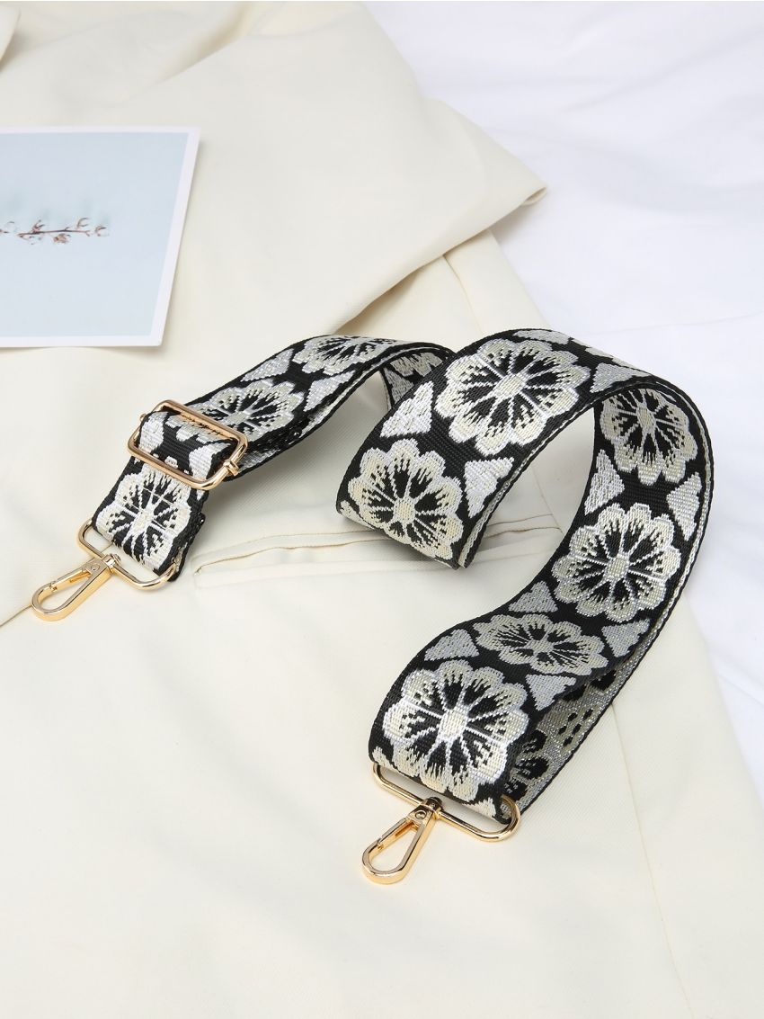 Geometric Embroidery Bag Strap