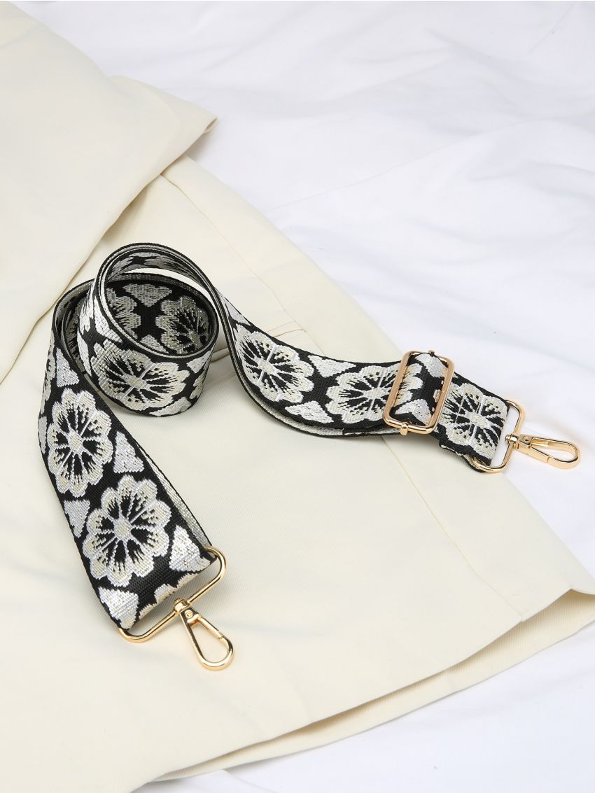 Geometric Embroidery Bag Strap