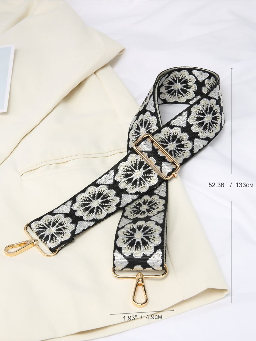 Geometric Embroidery Bag Strap