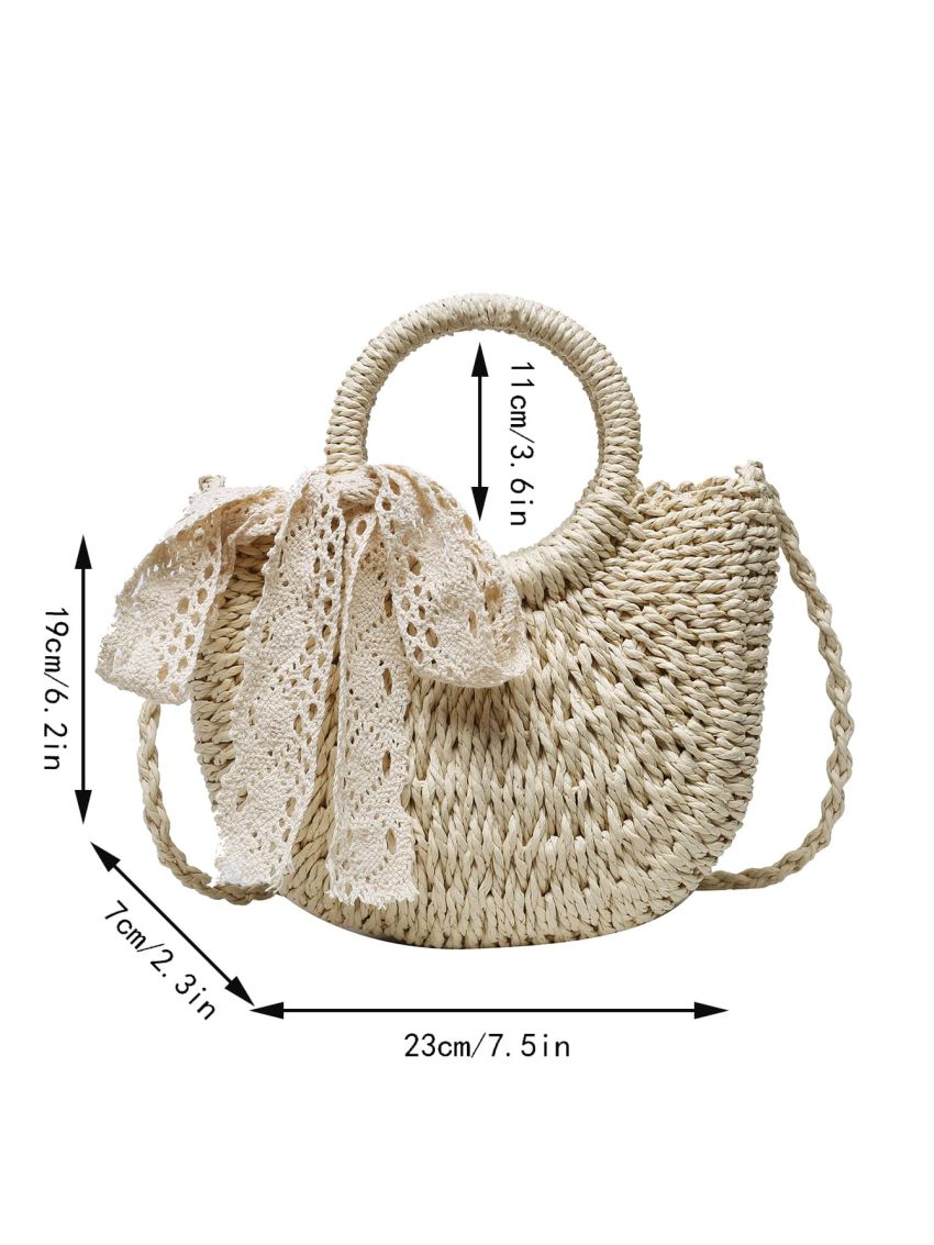 Knot Decor Straw Bag