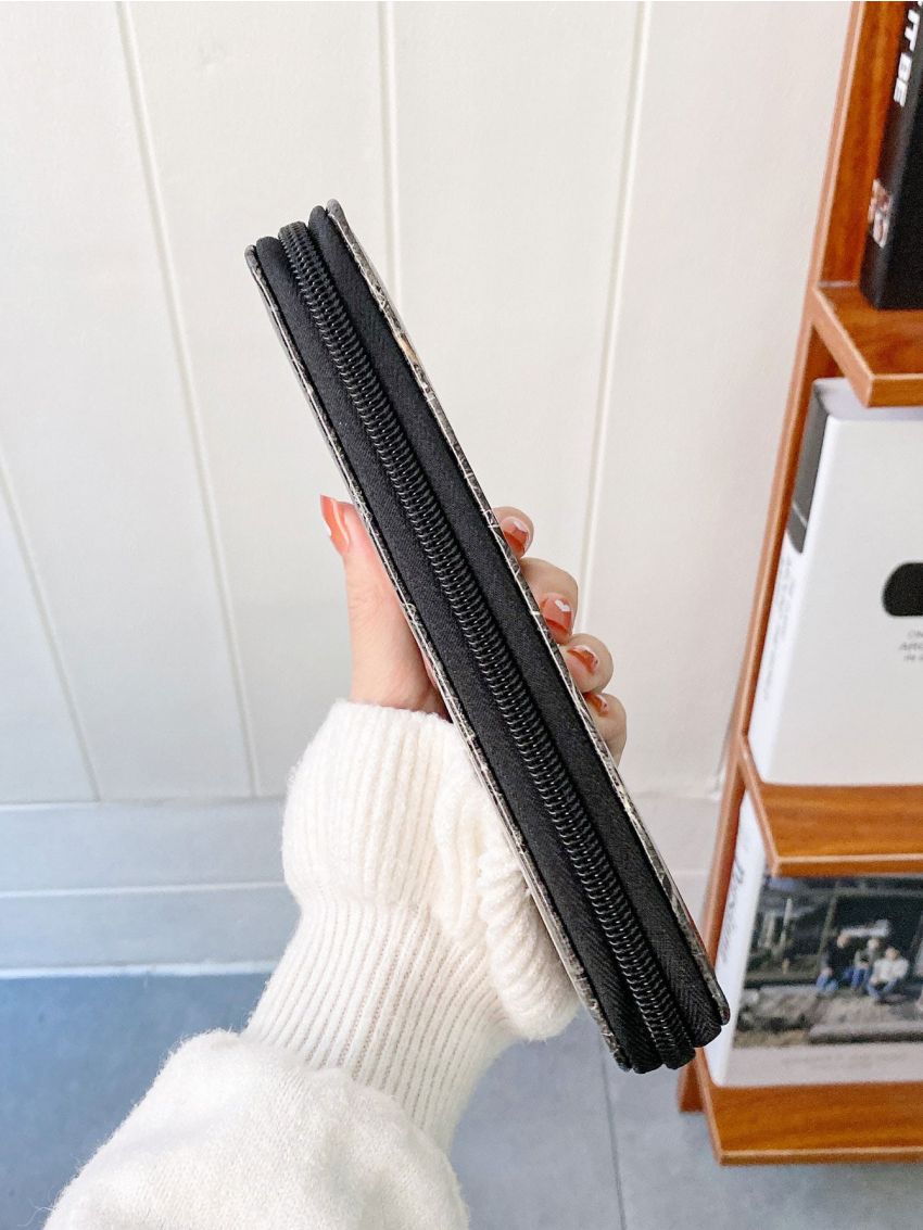 Marble Pattern Long Wallet