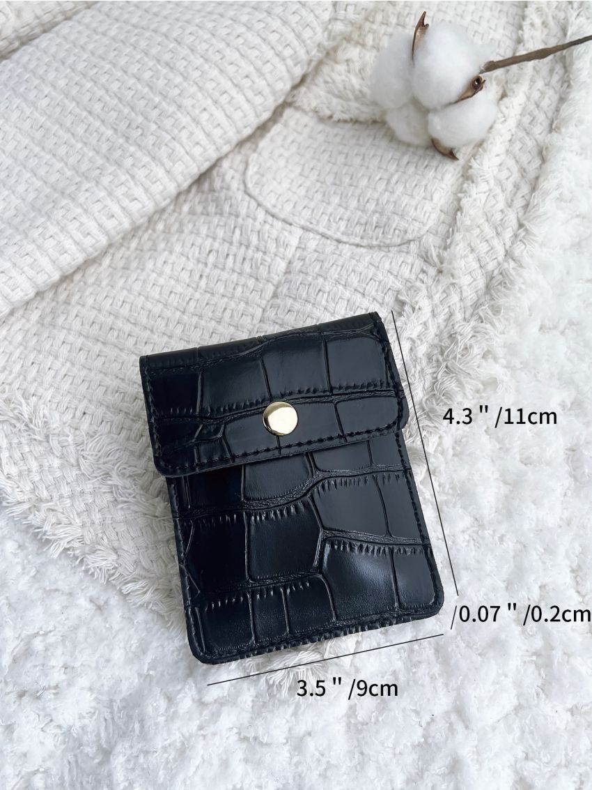 Crocodile Embossed Flap Coin Purse