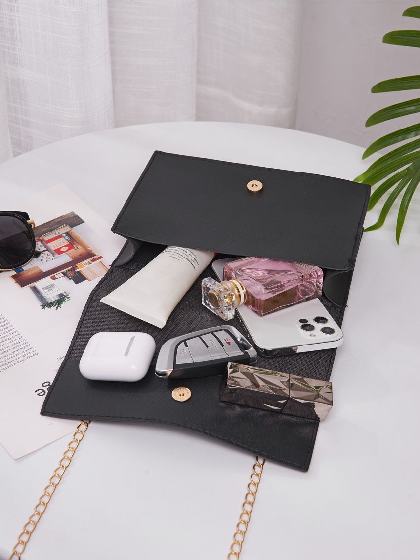 Mini Chevron Tassel Decor Flap Square Bag