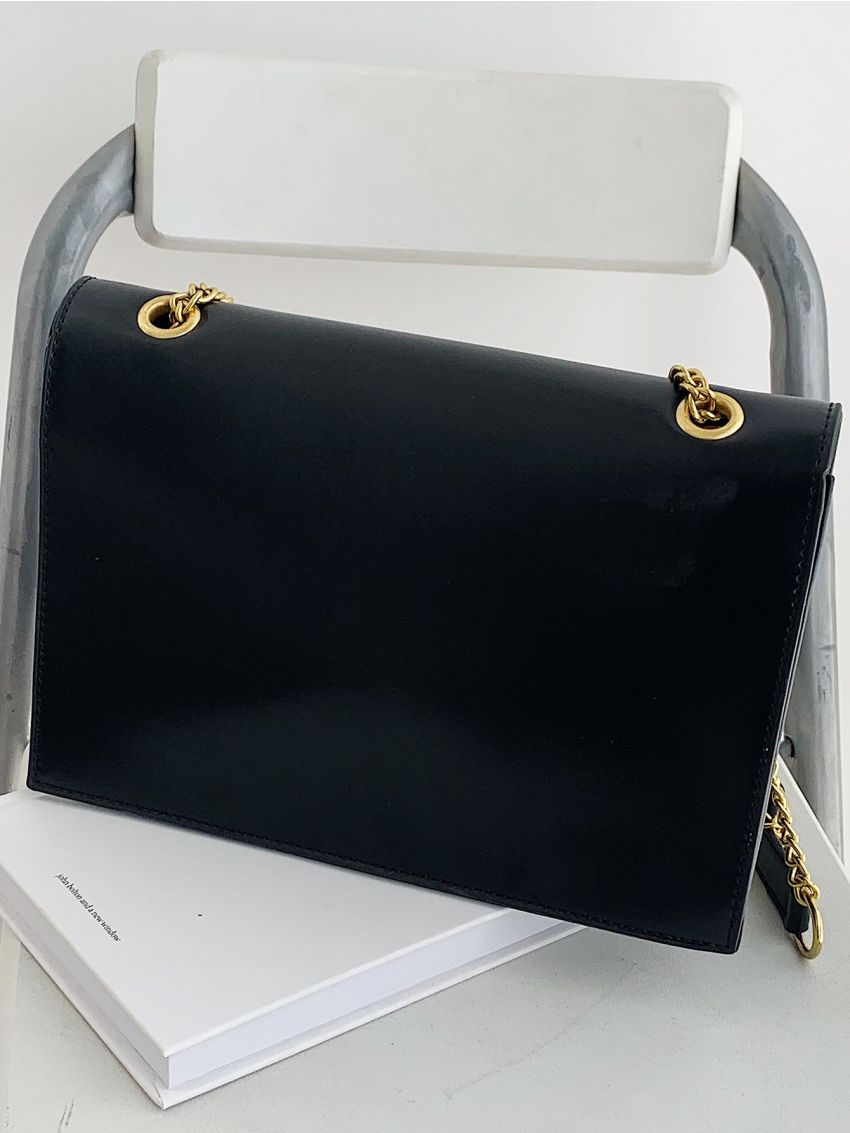 Crocodile Embossed Letter Graphic Square Bag