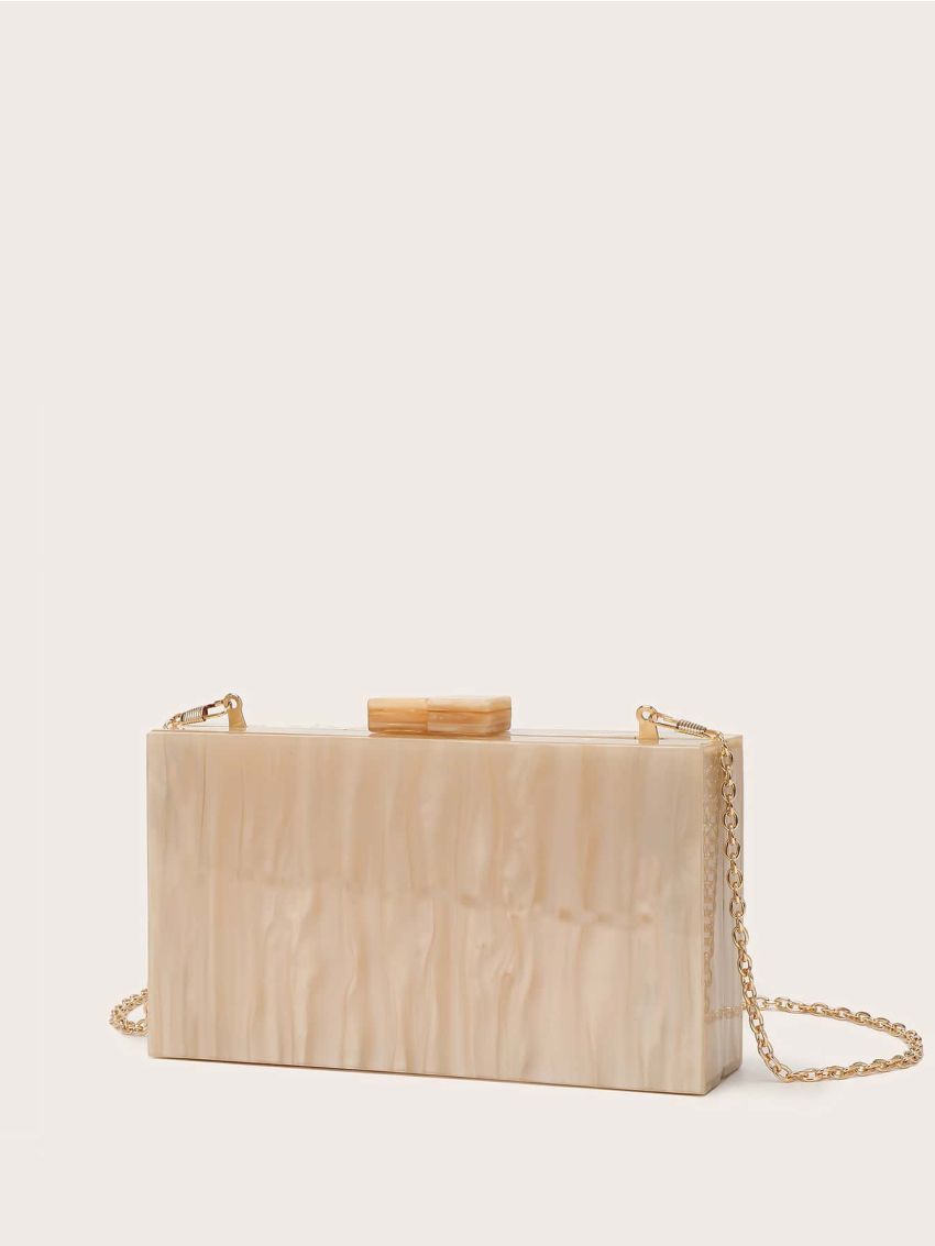 Marble Pattern Chain Box Bag