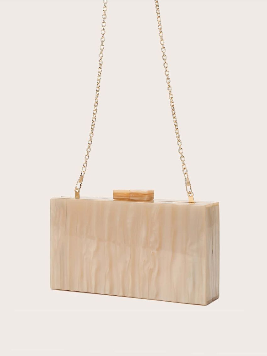 Marble Pattern Chain Box Bag