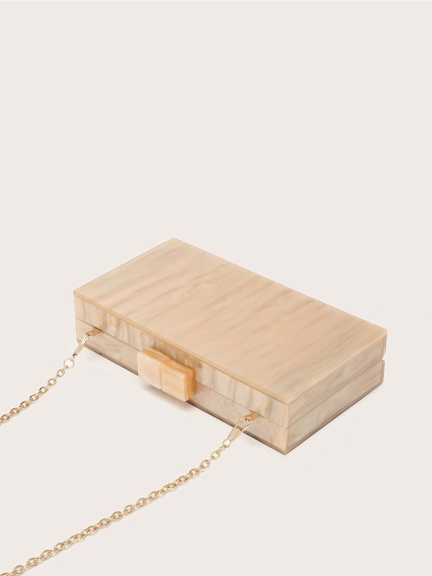 Marble Pattern Chain Box Bag