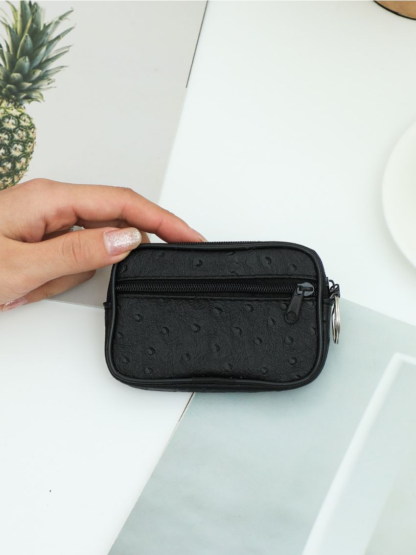 Ostrich Embossed Coin Purse