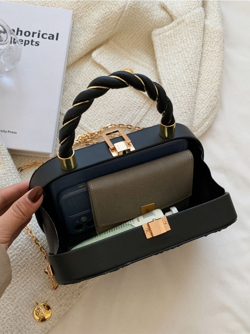 Floral Jacquard Chain Box Bag