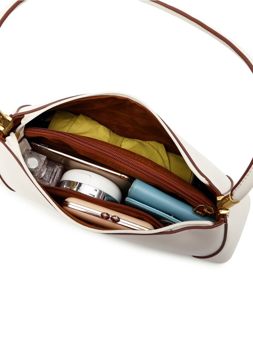 Stitch Decor Baguette Bag