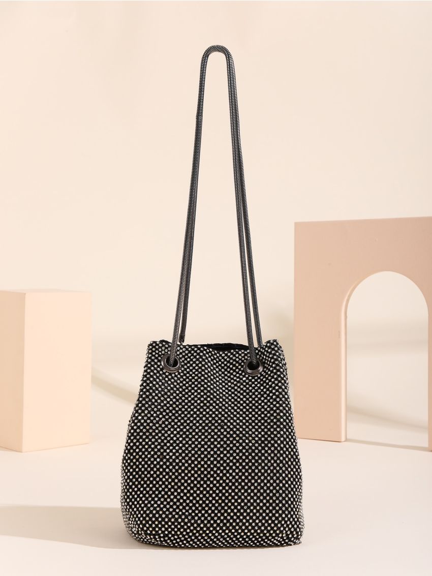 Mini Rhinestone Decor Bucket Bag