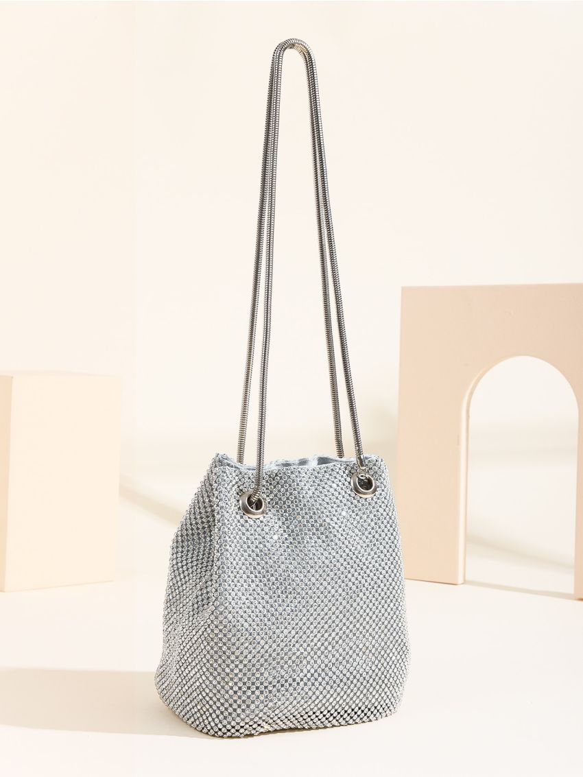 Mini Rhinestone Decor Bucket Bag