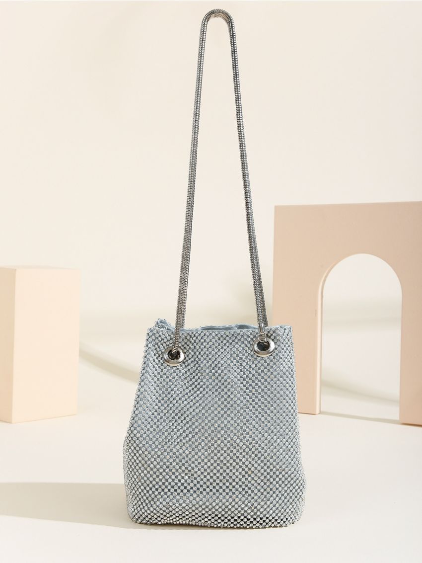 Mini Rhinestone Decor Bucket Bag