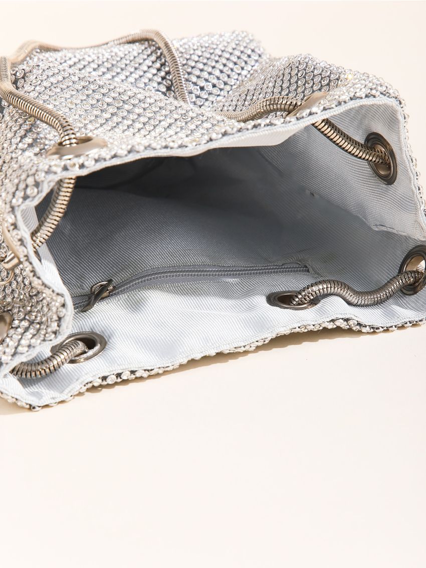 Mini Rhinestone Decor Bucket Bag