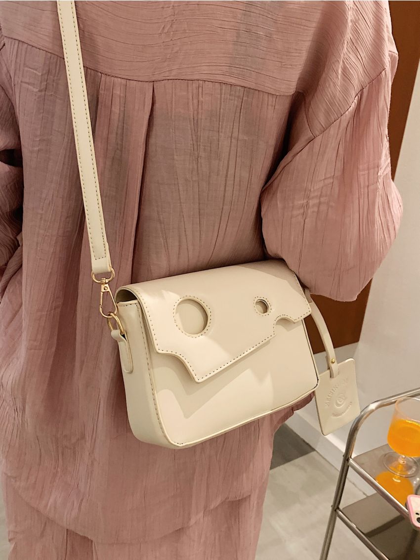 Cut Out Detail Flap Square Bag