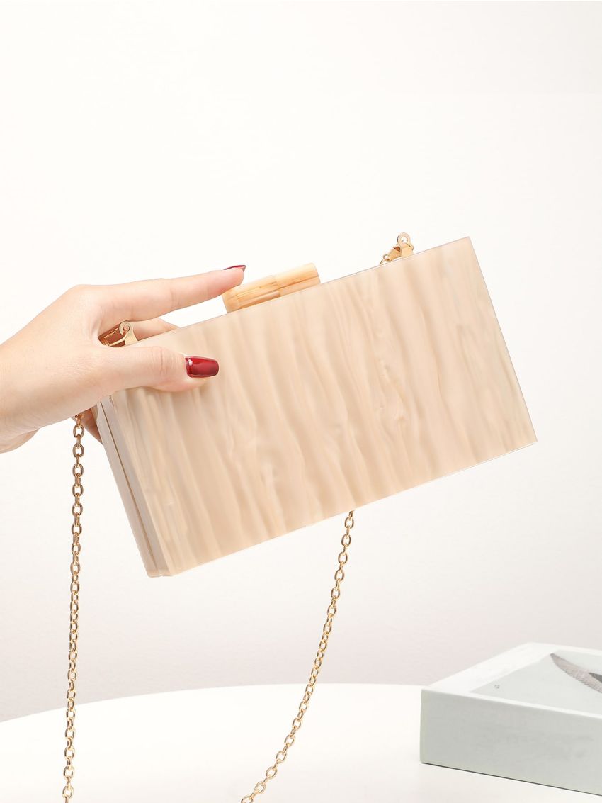 Marble Pattern Chain Box Bag