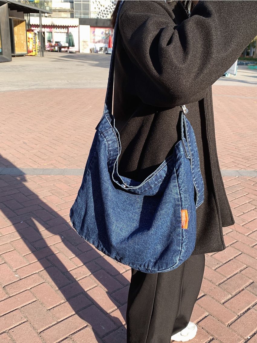 Denim Large Capacity Shoulder Tote Bag