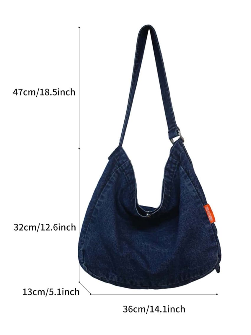 Denim Large Capacity Shoulder Tote Bag