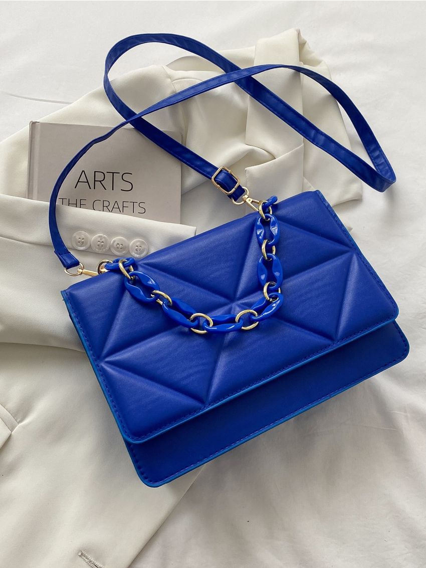 Minimalist Embossed Chain Square Bag