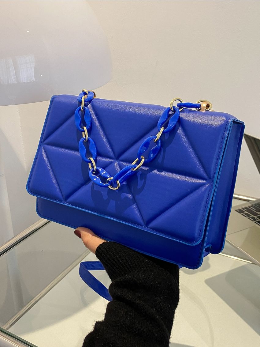 Minimalist Embossed Chain Square Bag