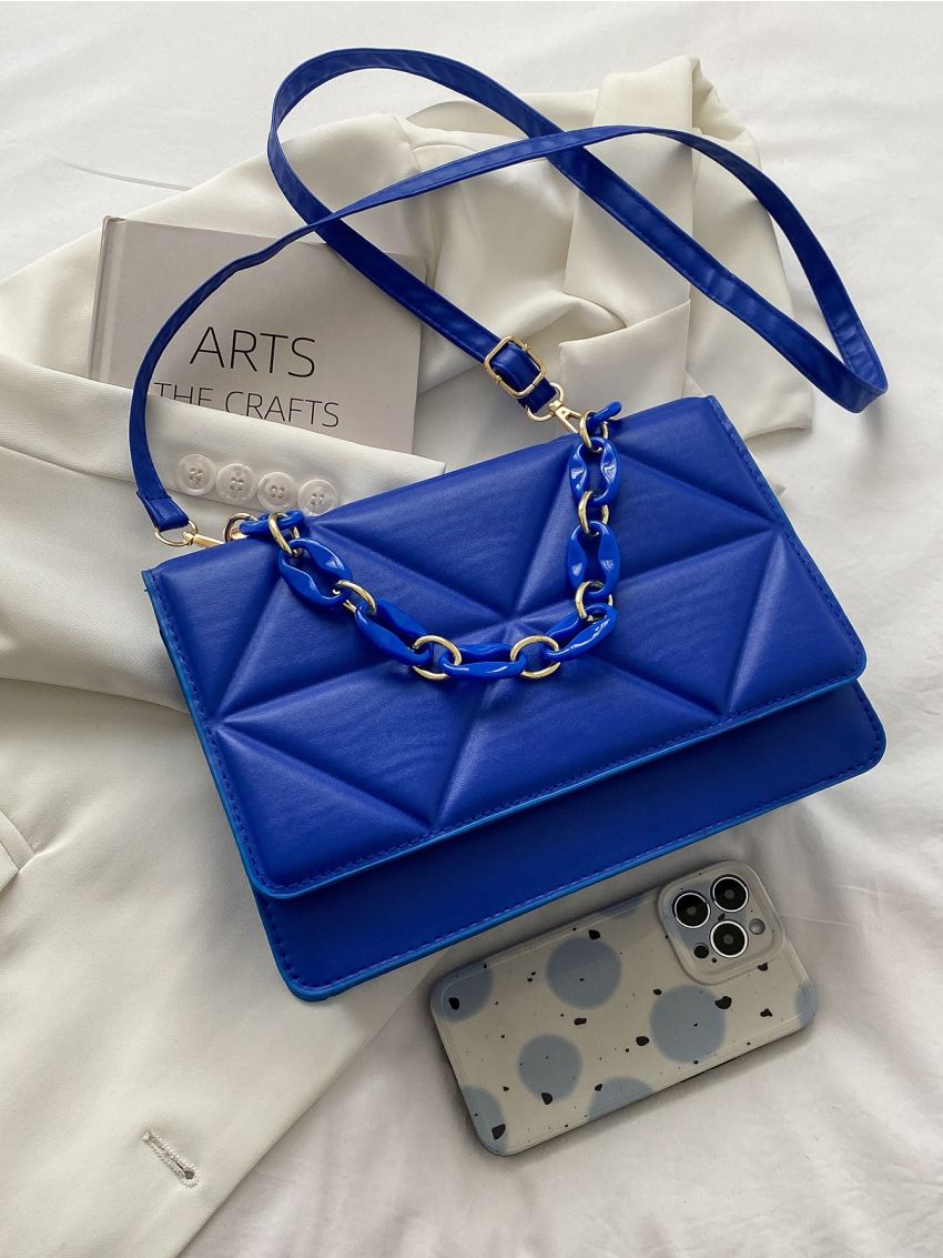 Minimalist Embossed Chain Square Bag