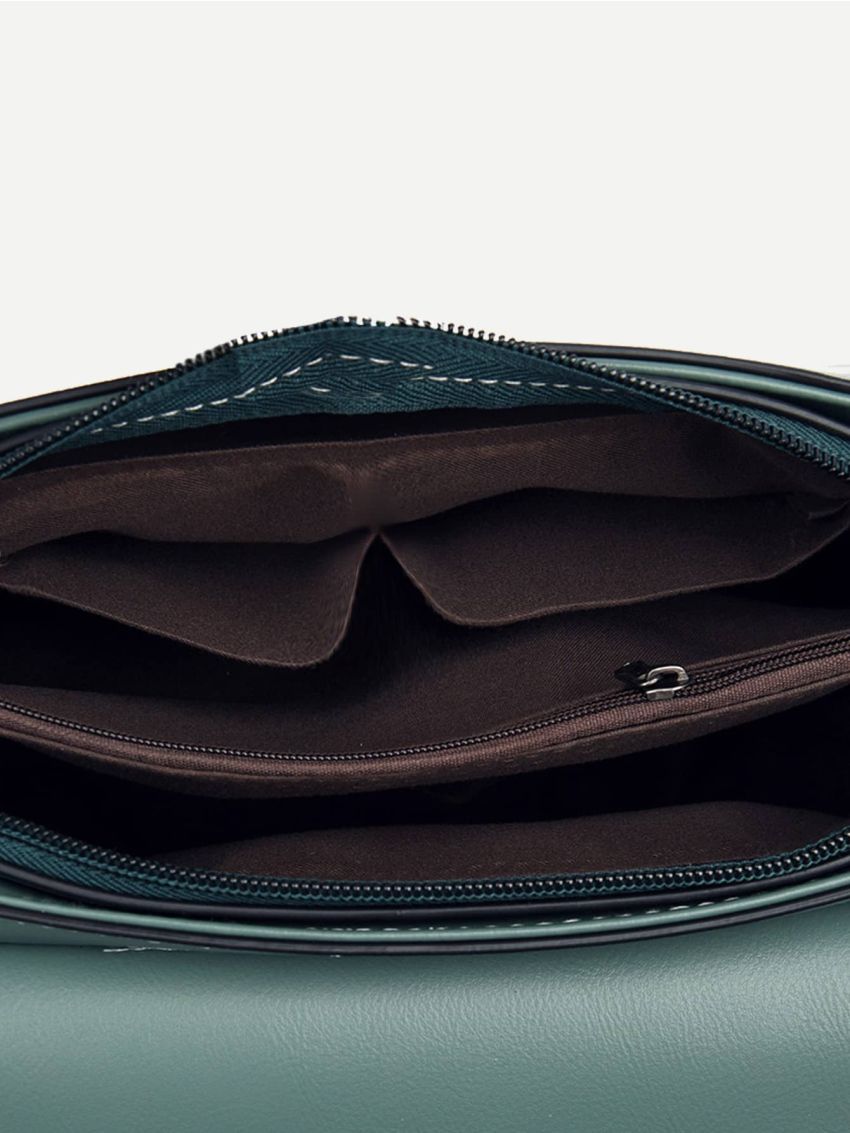 Croc Embossed Flap Square Bag