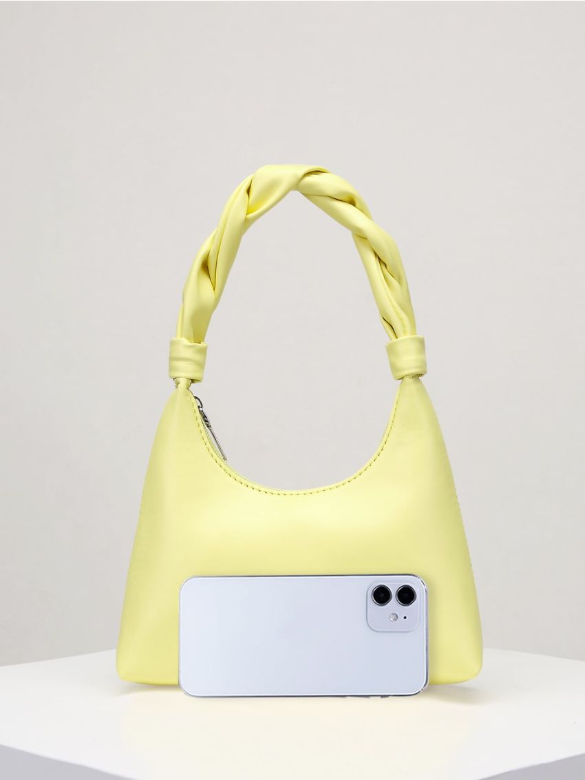 Minimalist Braided Strap Baguette Bag