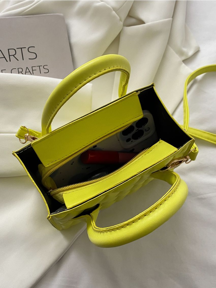 Mini Quilted Pattern Square Bag