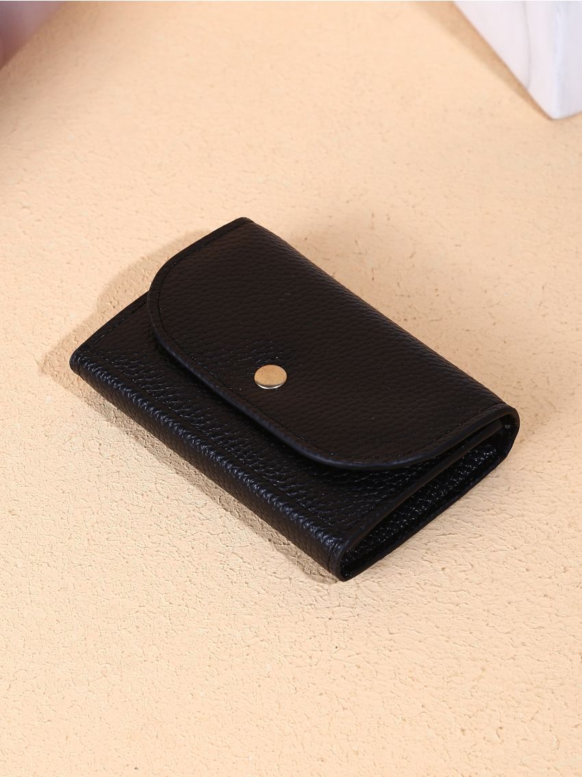 Litchi Embossed Flap Coin Purse