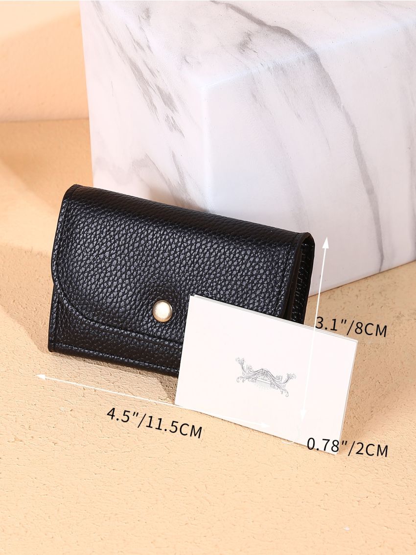 Litchi Embossed Flap Coin Purse