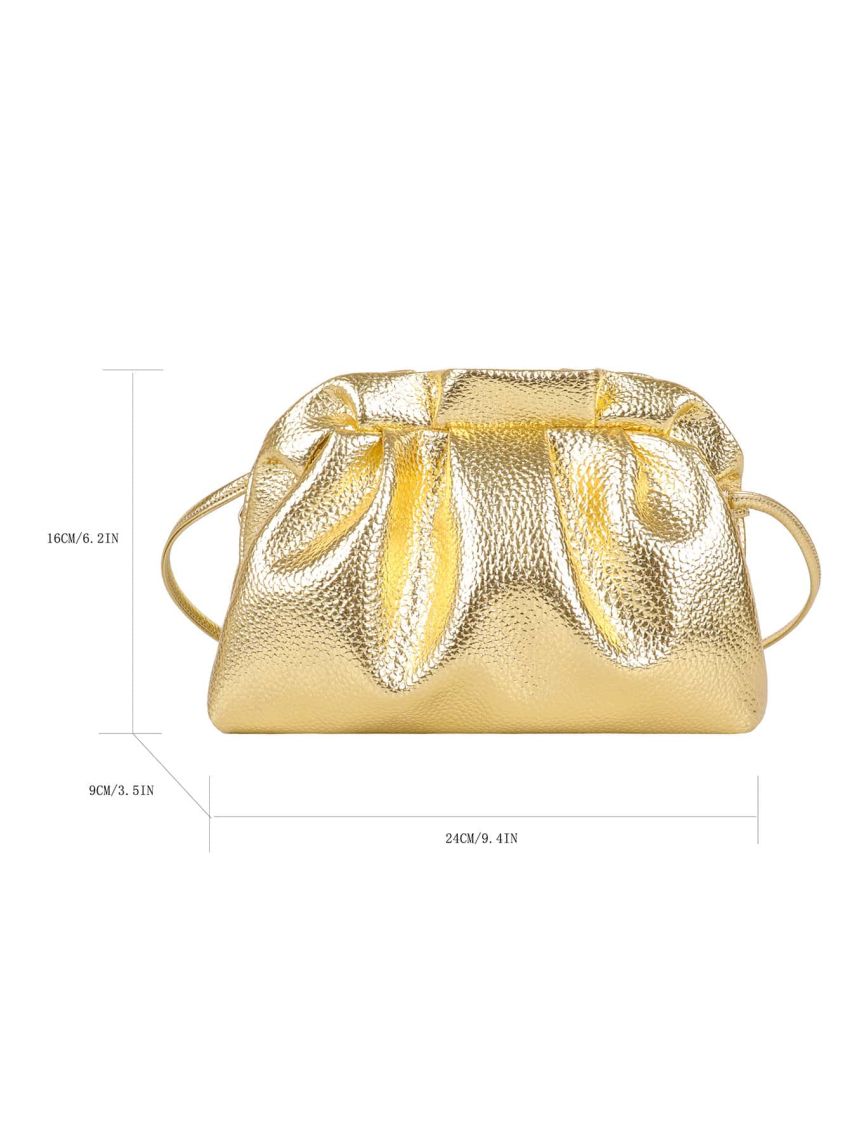 Metallic Textured Ruched Bag