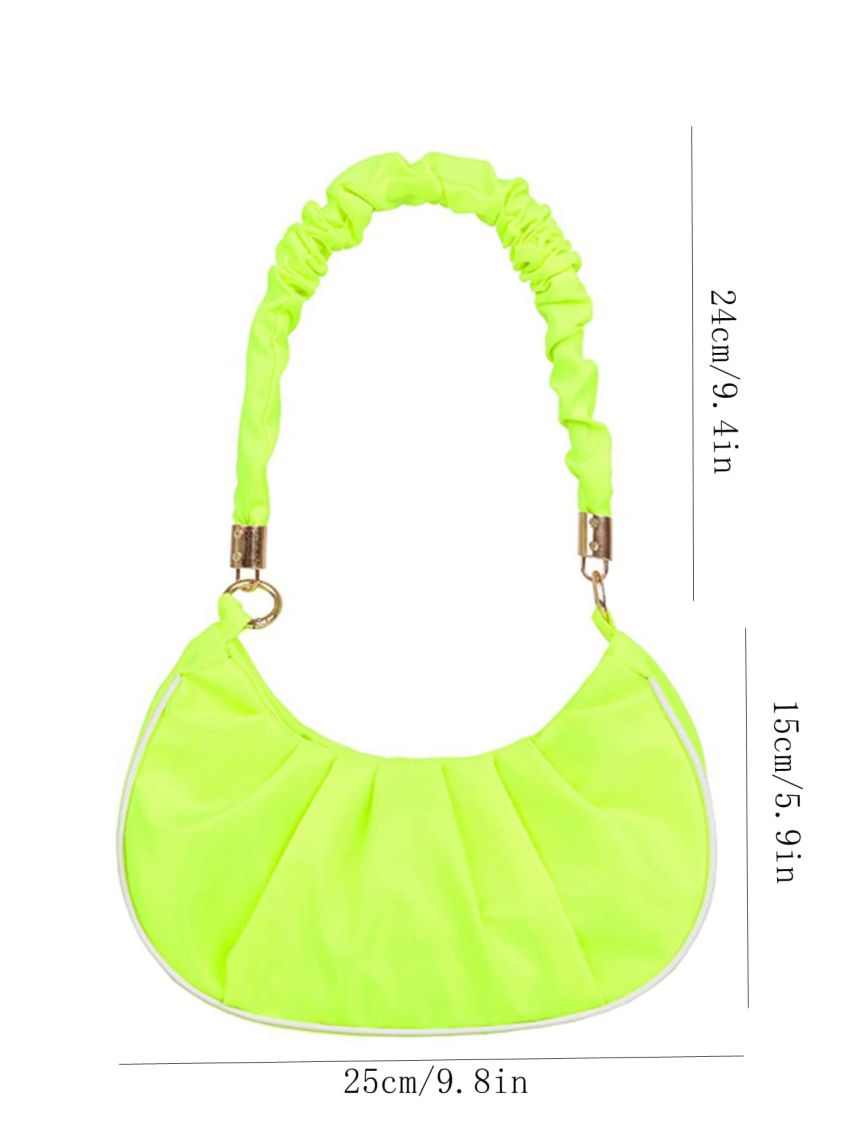 Contrast Piping Ruched Bag