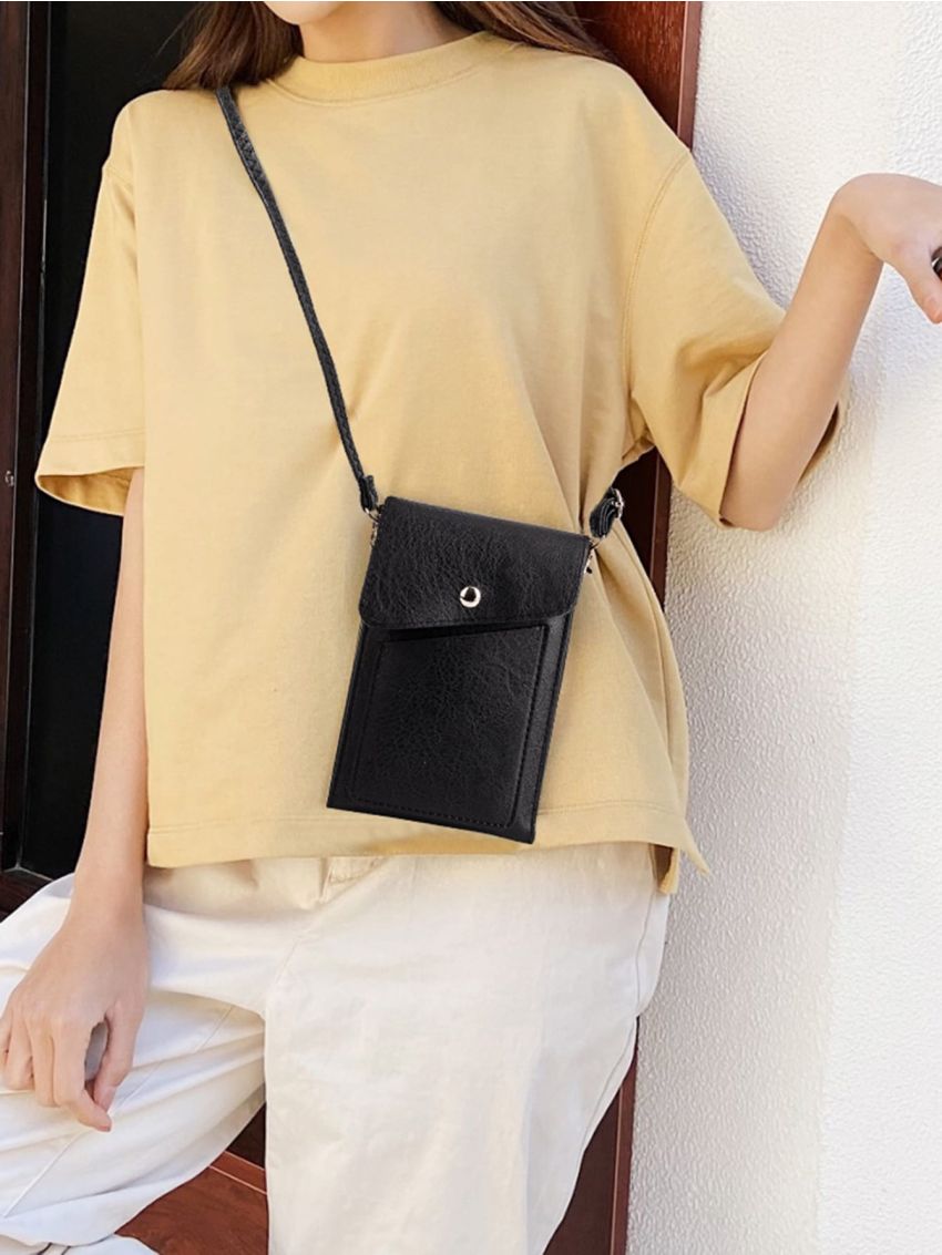 Snap Button Flap Phone Wallet