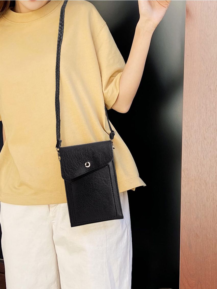 Snap Button Flap Phone Wallet