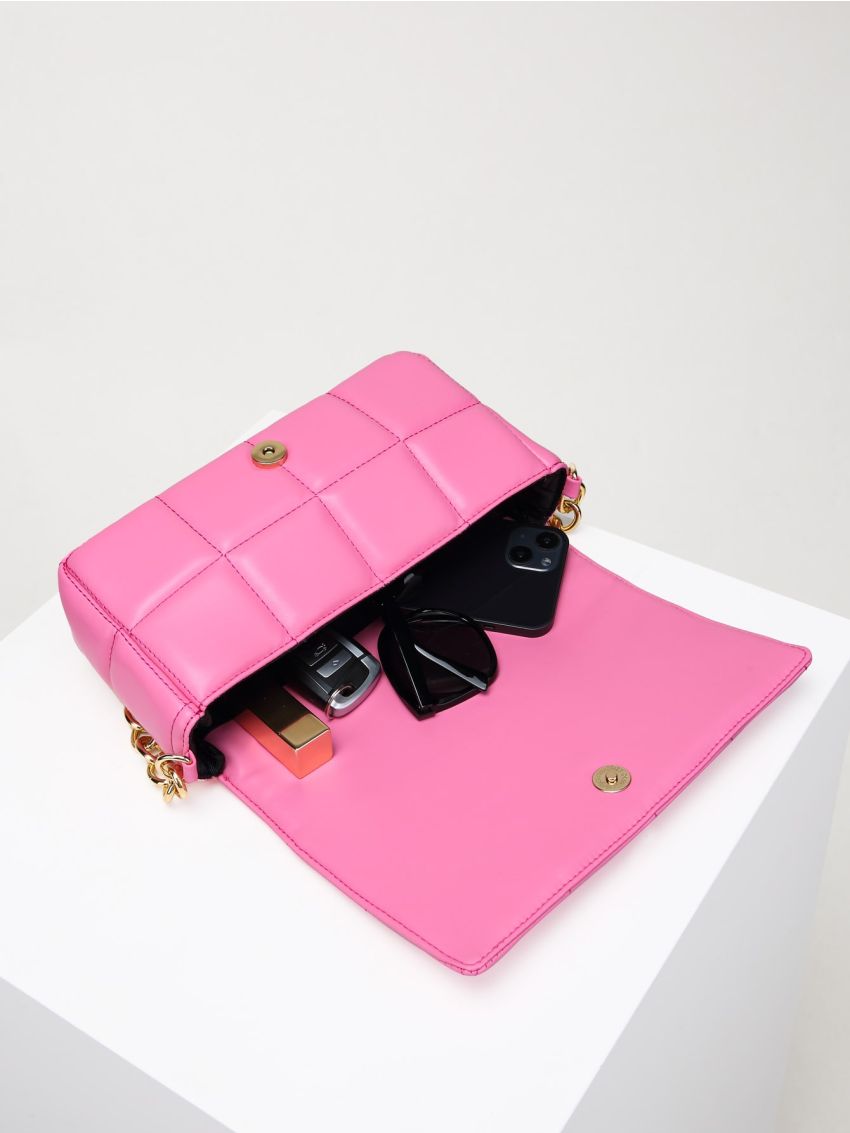 Quilted Flap Chain Square Bag