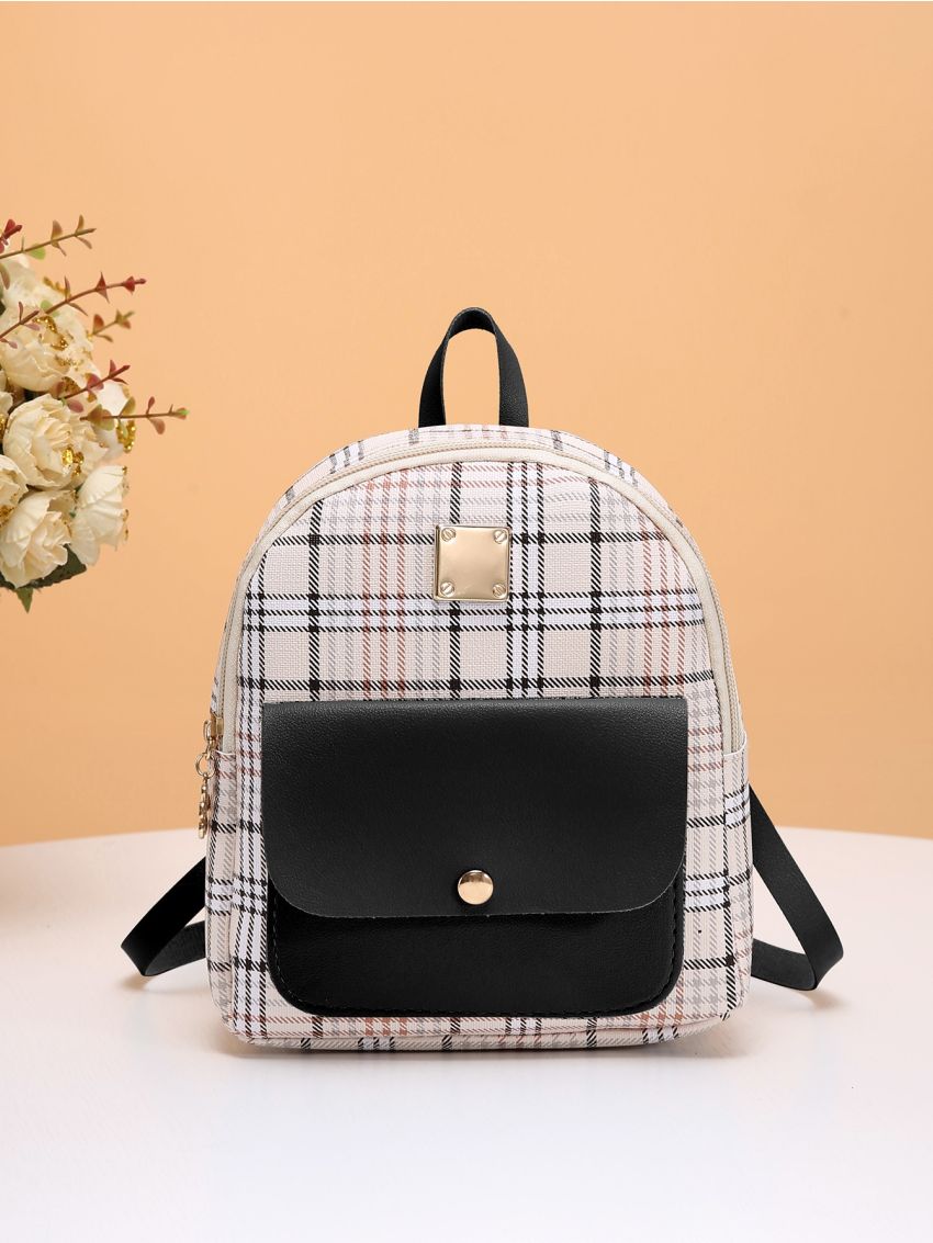 Plaid Pattern Classic Backpack