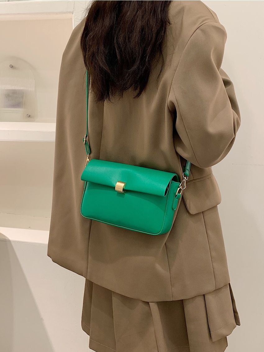 Metal Lock Flap Square Bag