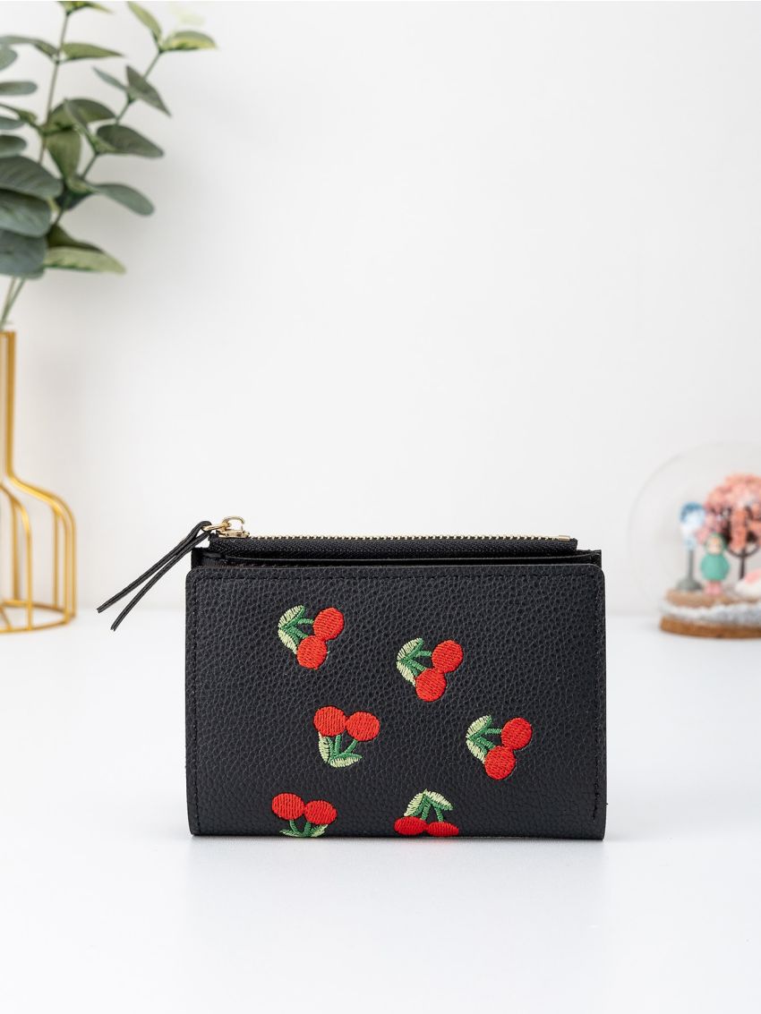 Cherry Embroidery Purse