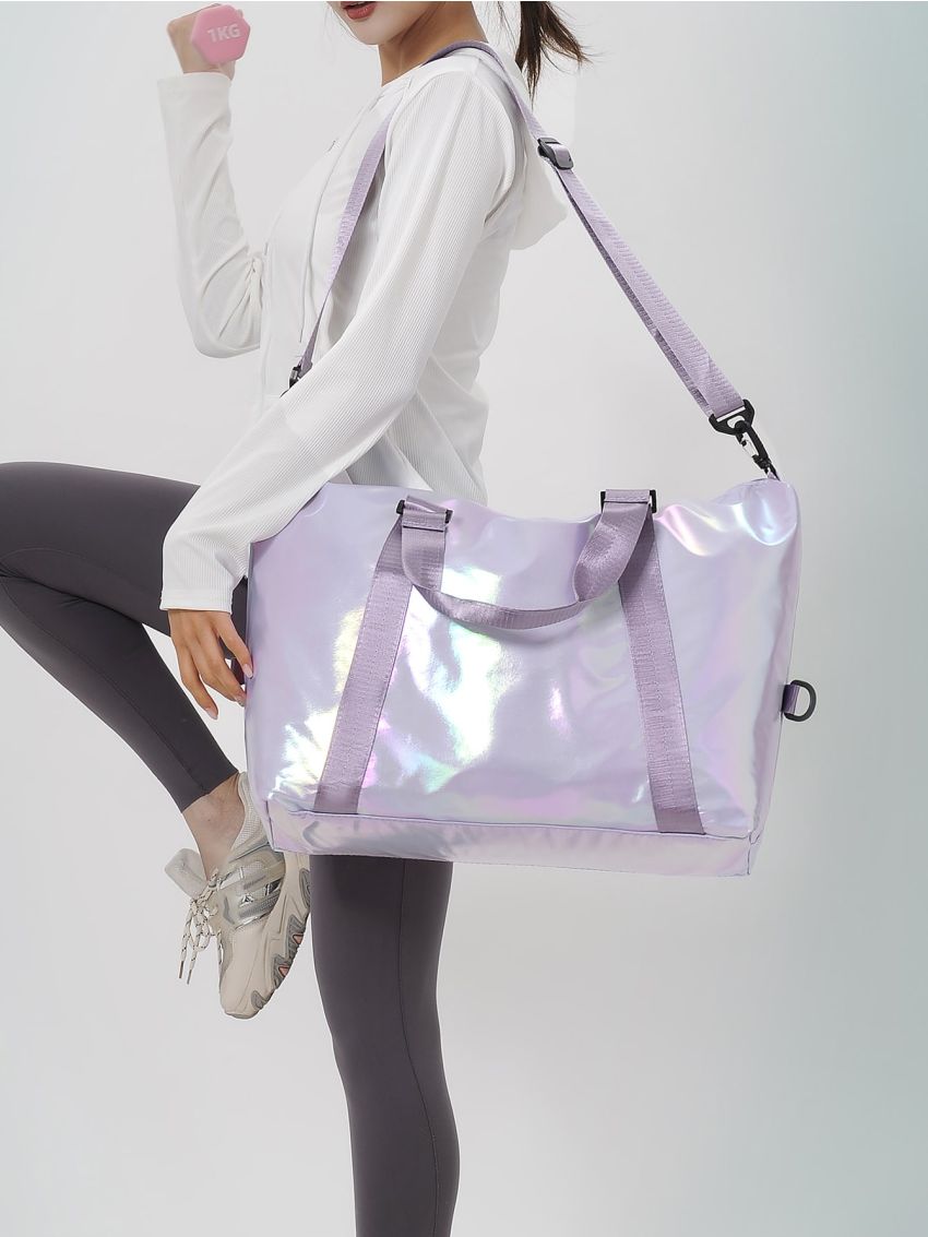 Holographic Double Zip Duffel Bag