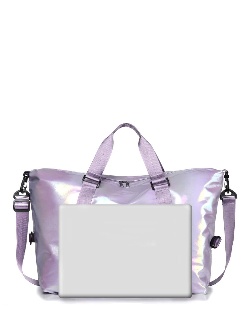 Holographic Double Zip Duffel Bag