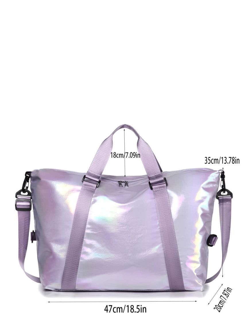 Holographic Double Zip Duffel Bag