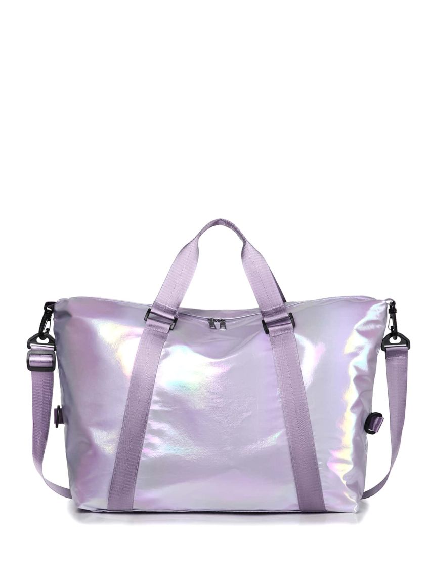 Holographic Double Zip Duffel Bag