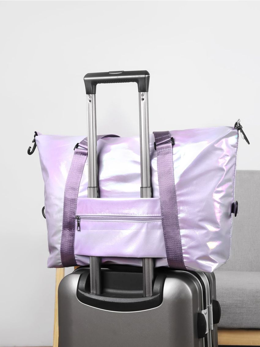 Holographic Double Zip Duffel Bag