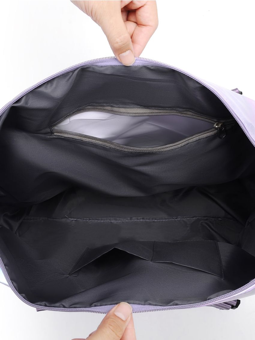 Holographic Double Zip Duffel Bag