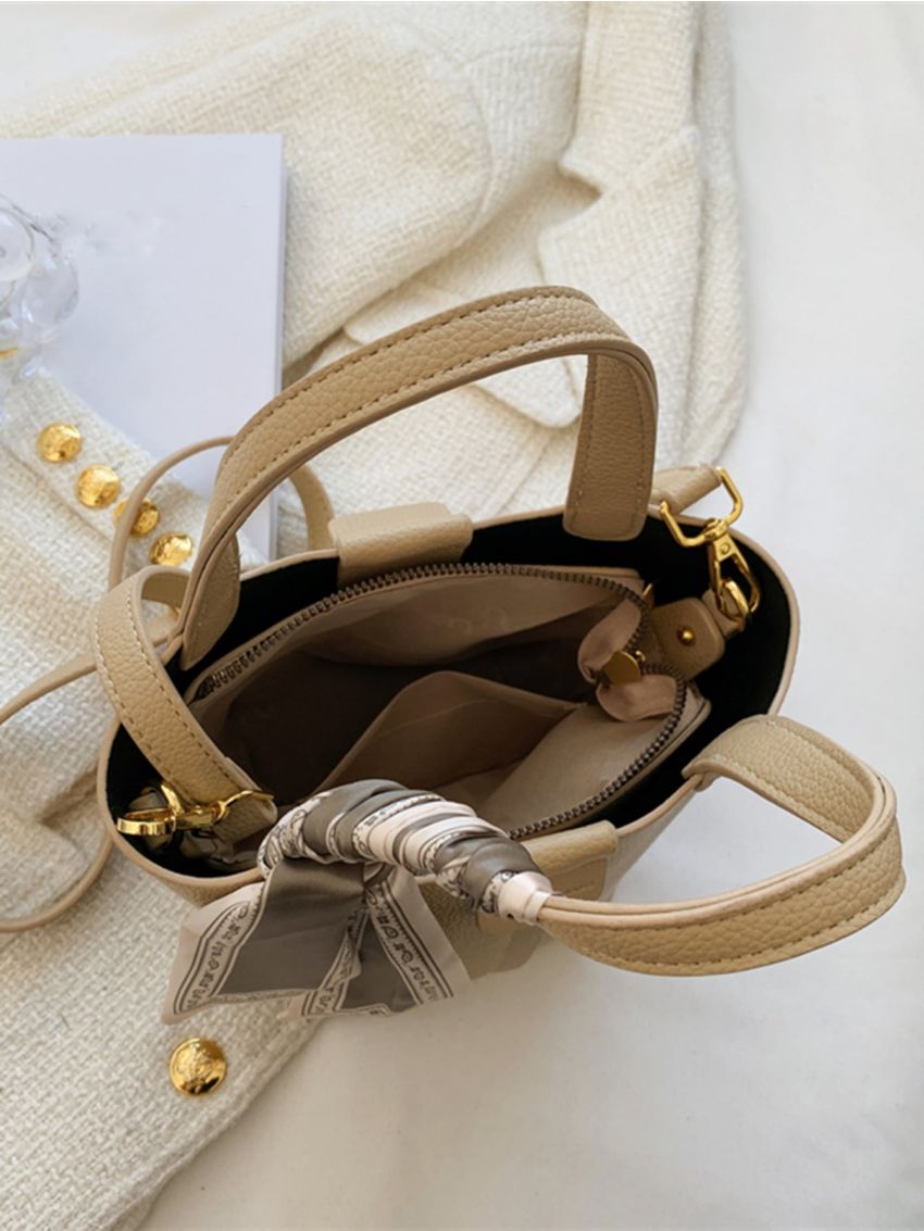 Mini Twilly Scarf Decor Double Handle Bucket Bag
