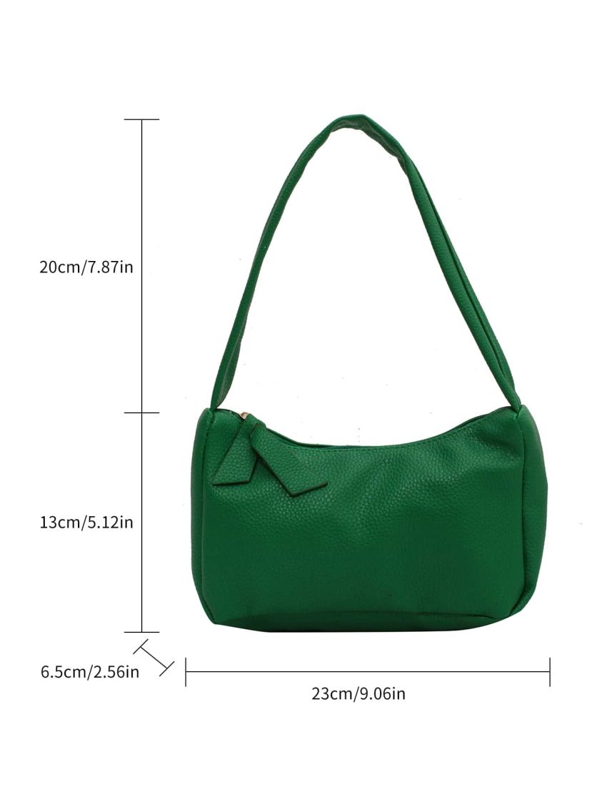 Litchi Embossed Baguette Bag