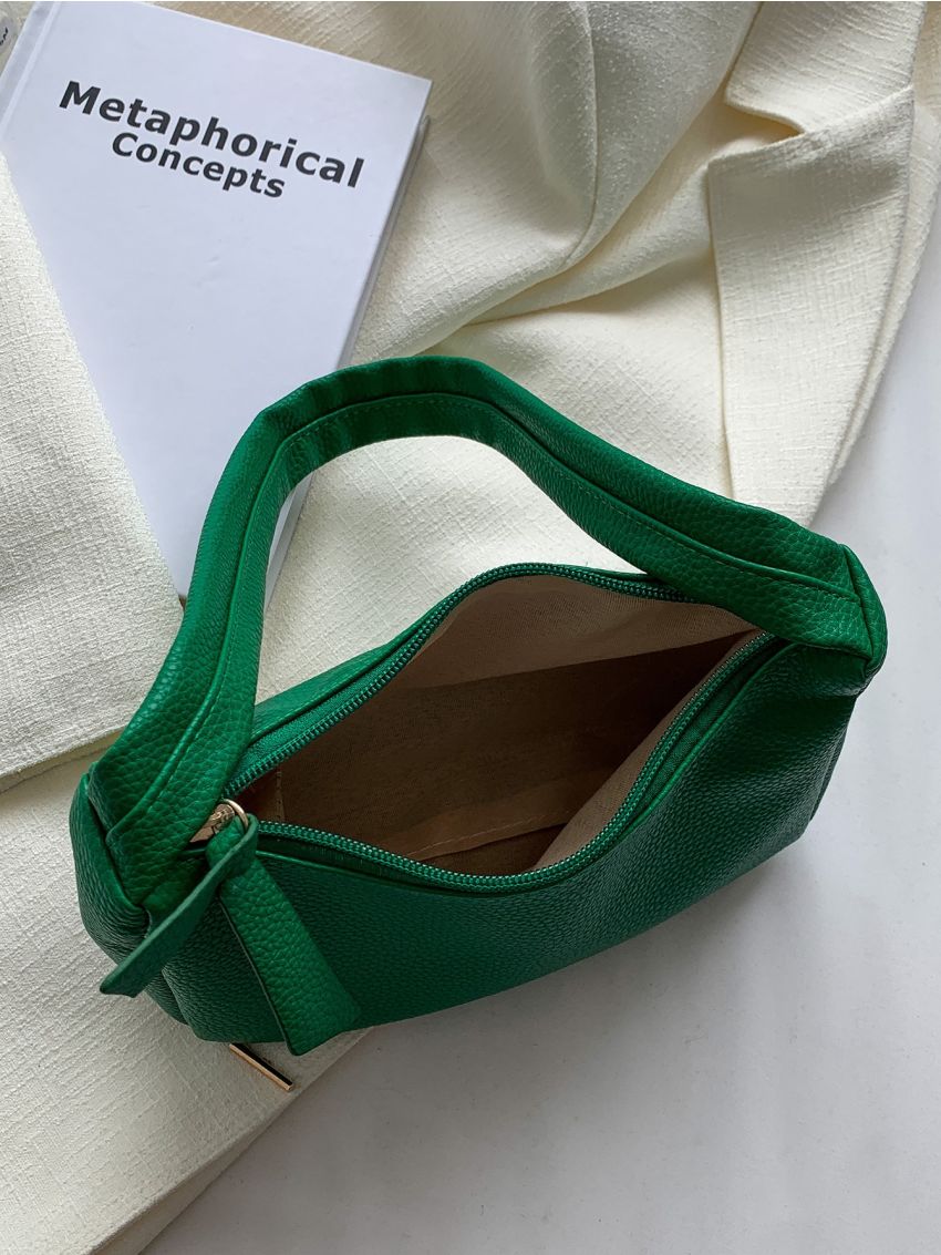 Litchi Embossed Baguette Bag