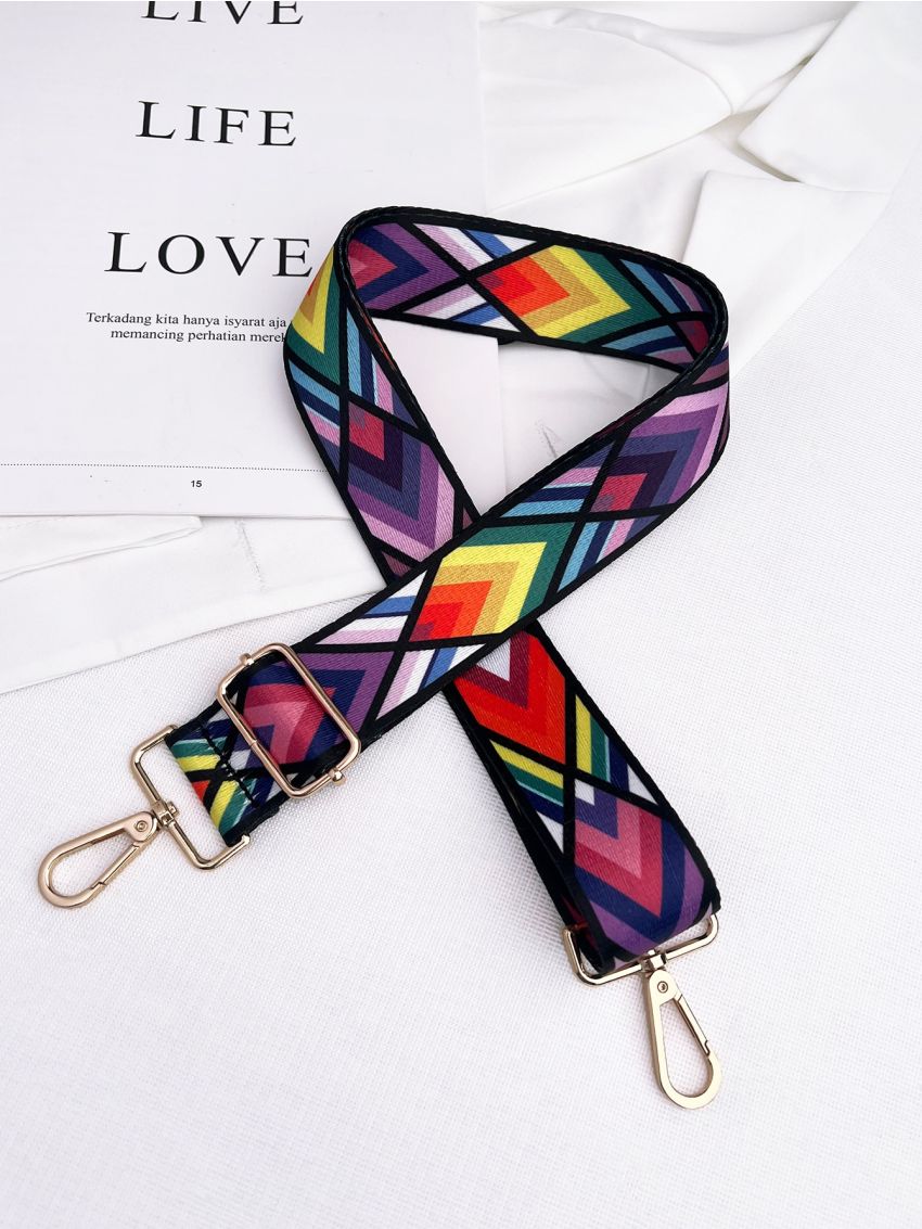 Geometric Graphic Detail Colorblock Strap