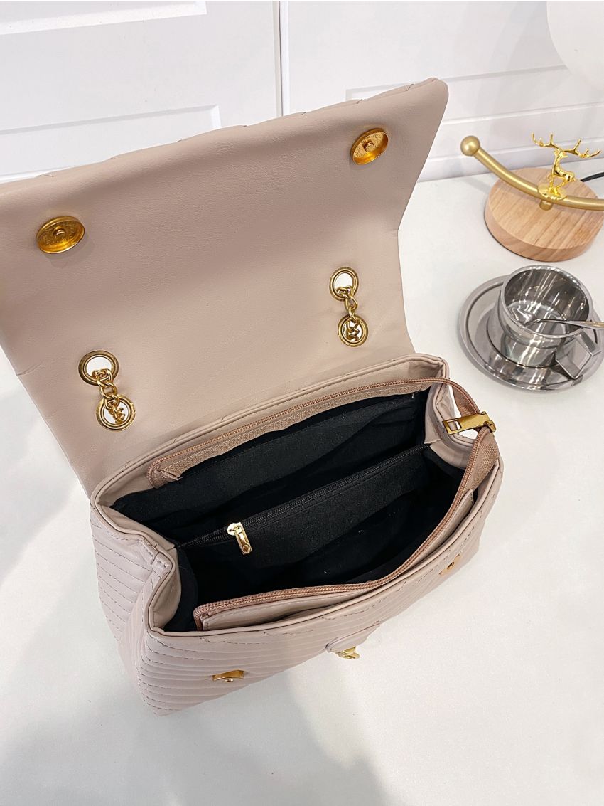 Chevron Metal Decor Square Bag